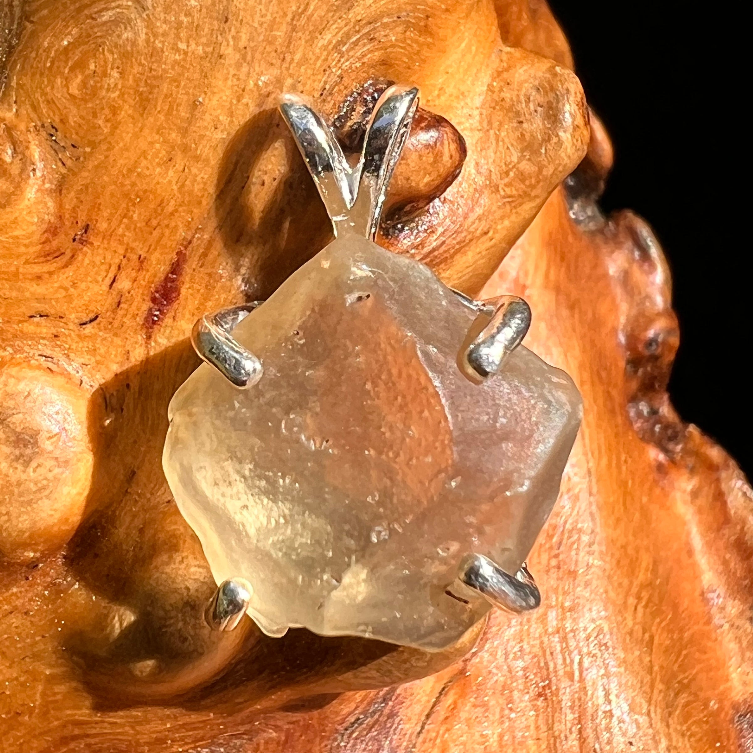 Libyan Desert Glass Pendant Sterling Silver #8370-Moldavite Life