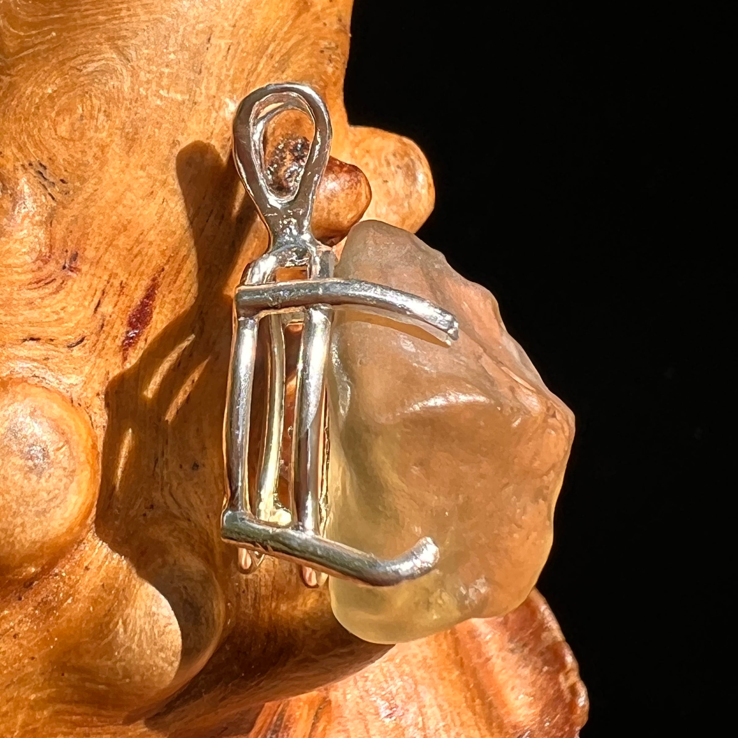 Libyan Desert Glass Pendant Sterling Silver #8372-Moldavite Life