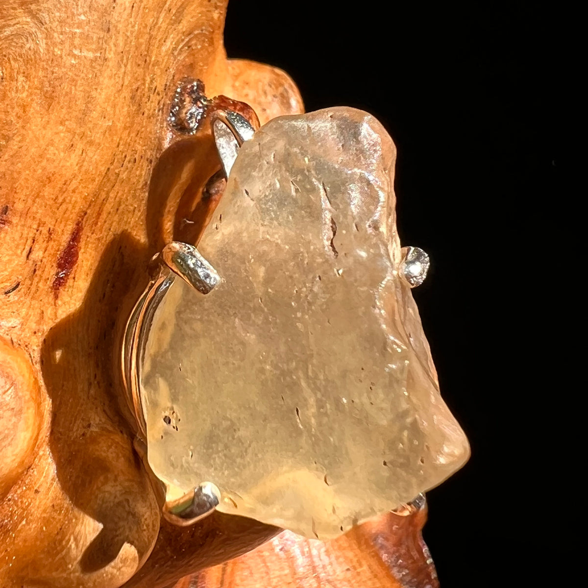Libyan Desert Glass Pendant Sterling Silver #8373-Moldavite Life