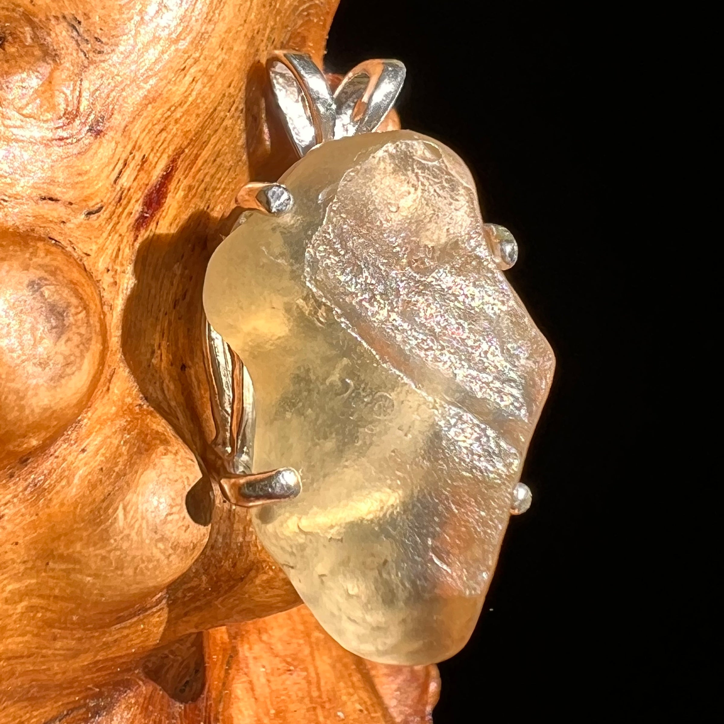 Libyan Desert Glass Pendant Sterling Silver #8375-Moldavite Life
