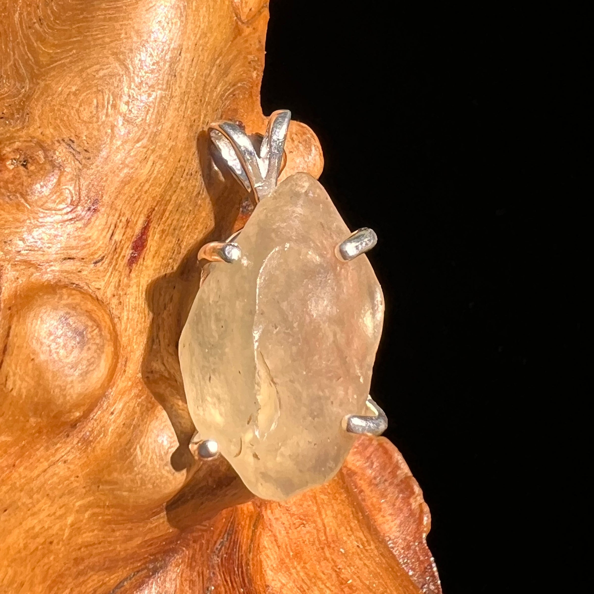 Libyan Desert Glass Pendant Sterling Silver #8376-Moldavite Life