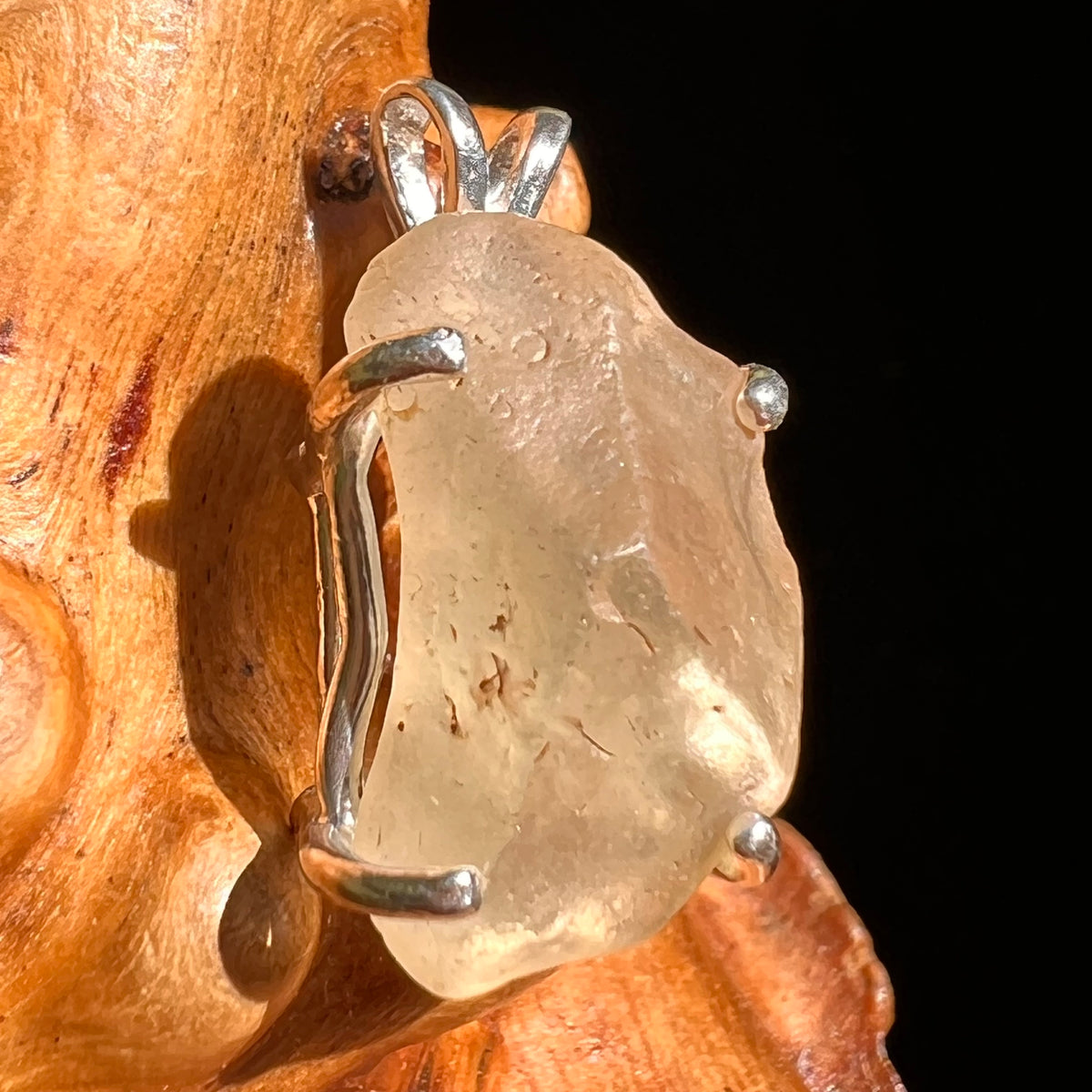 Libyan Desert Glass Pendant Sterling Silver #8378-Moldavite Life