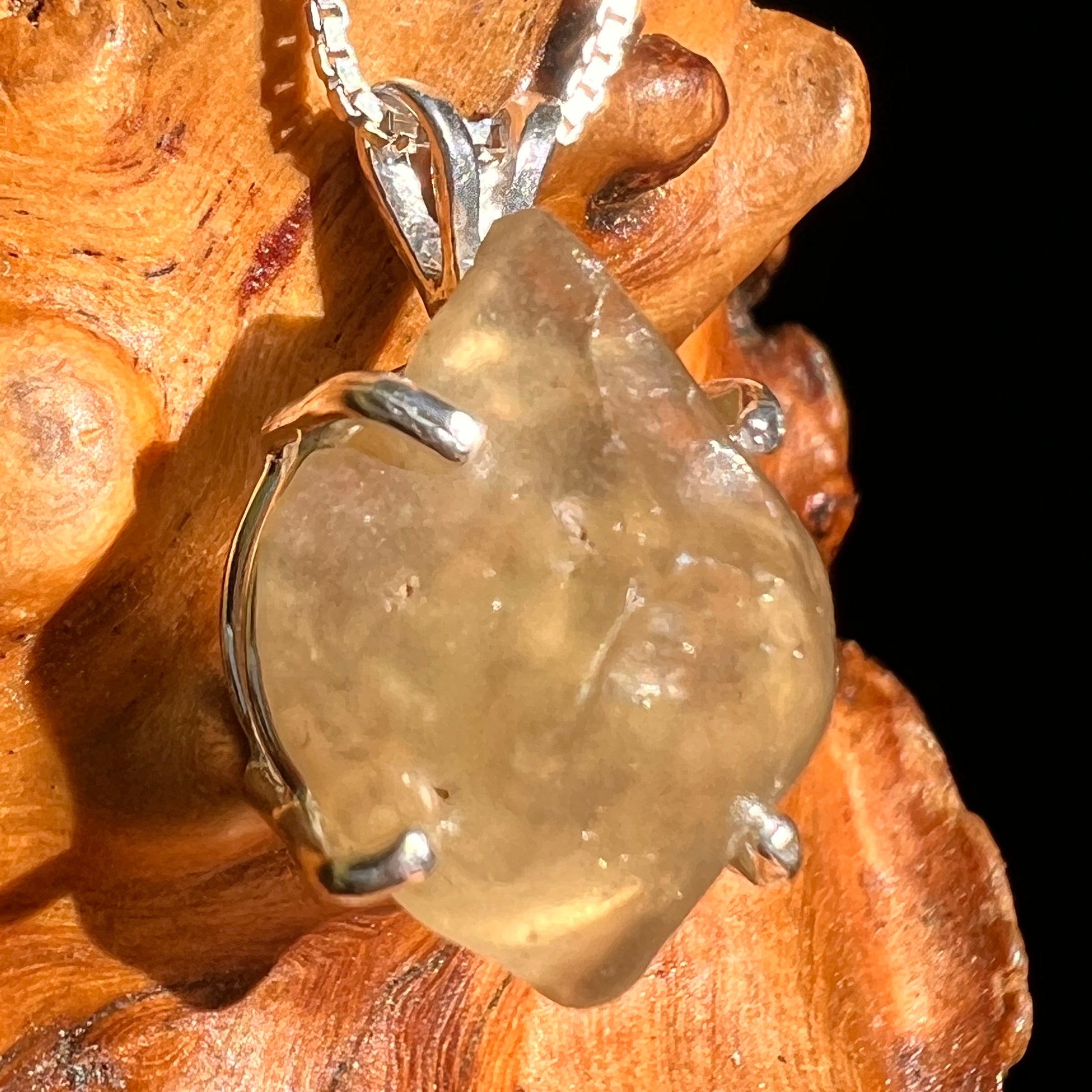 Libyan Desert Glass Pendant Sterling Silver #8379-Moldavite Life