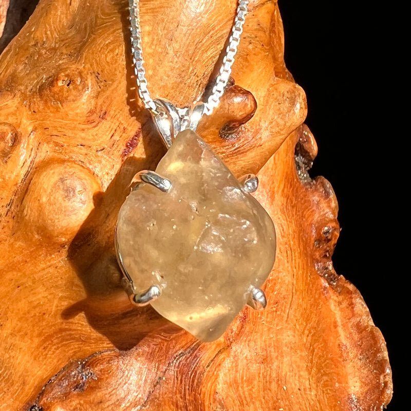 Libyan Desert Glass Pendant Sterling Silver #8379-Moldavite Life