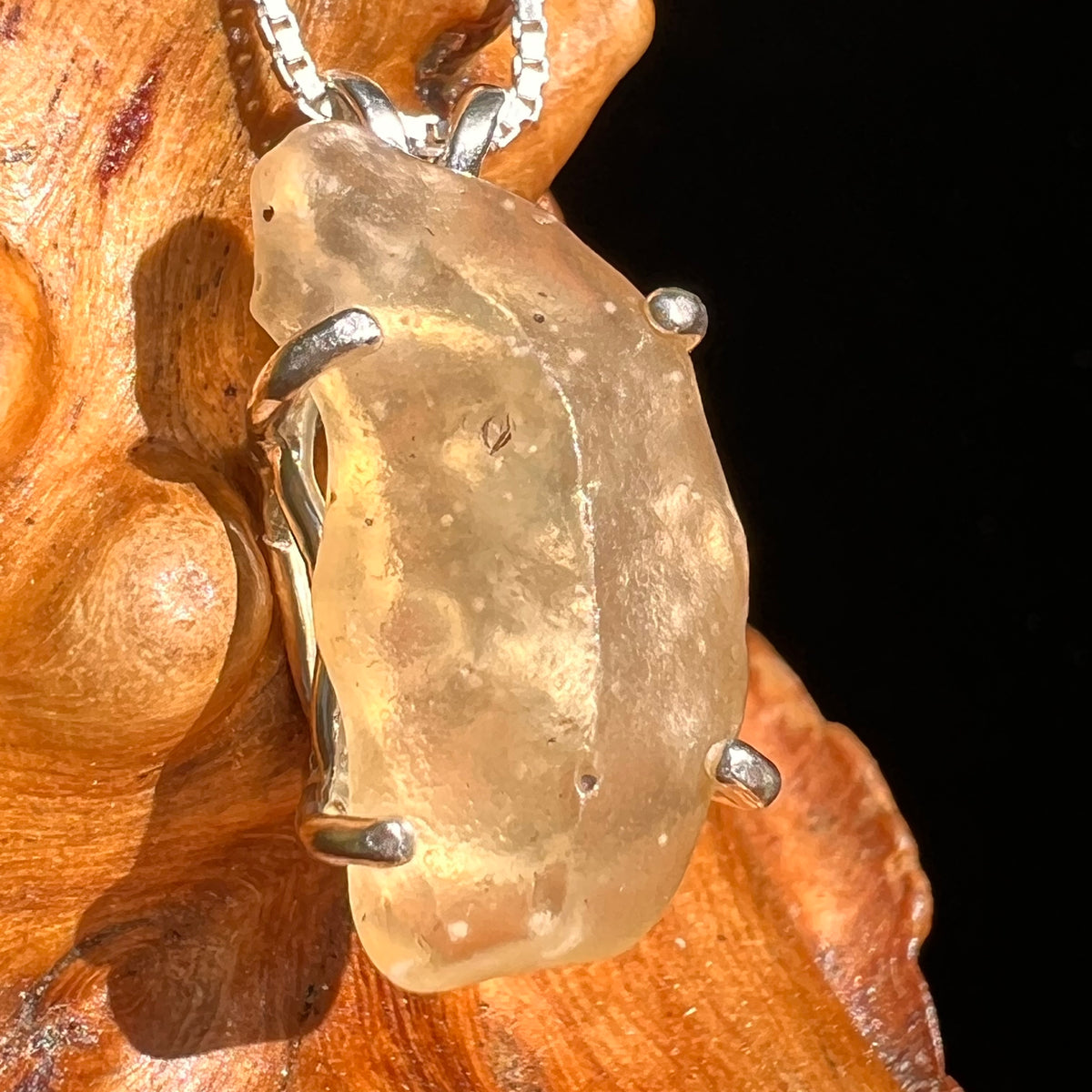 Libyan Desert Glass Pendant Sterling Silver #8380-Moldavite Life