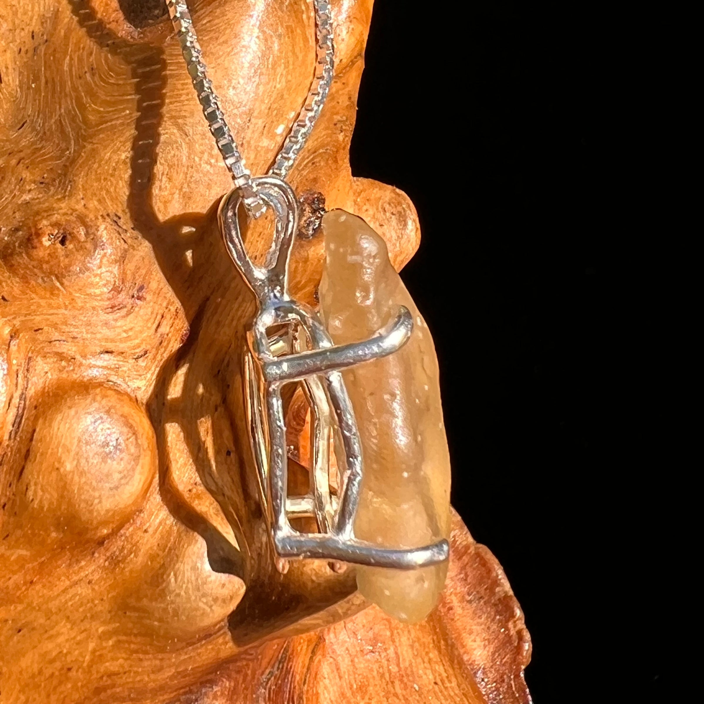Libyan Desert Glass Pendant Sterling Silver #8380-Moldavite Life