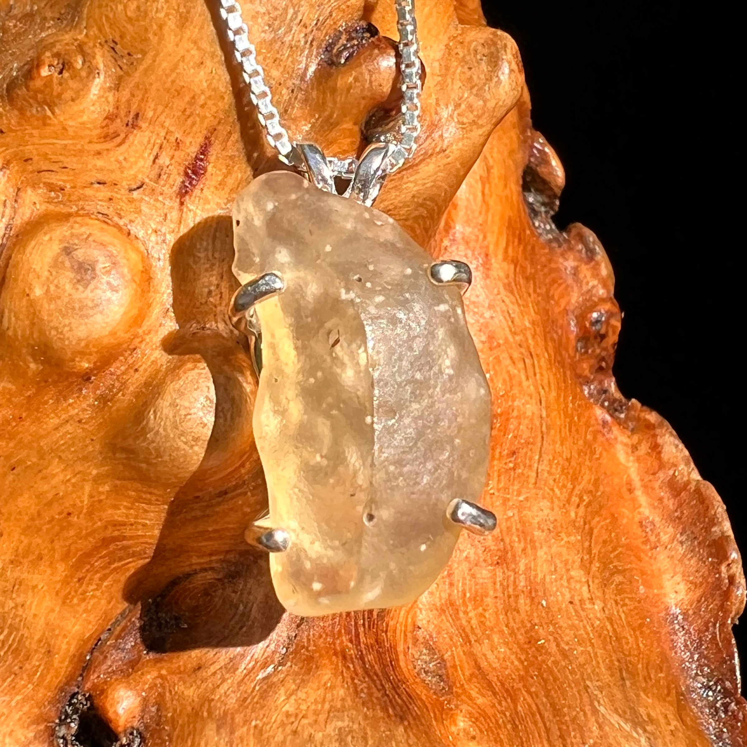 Libyan Desert Glass Pendant Sterling Silver #8380-Moldavite Life