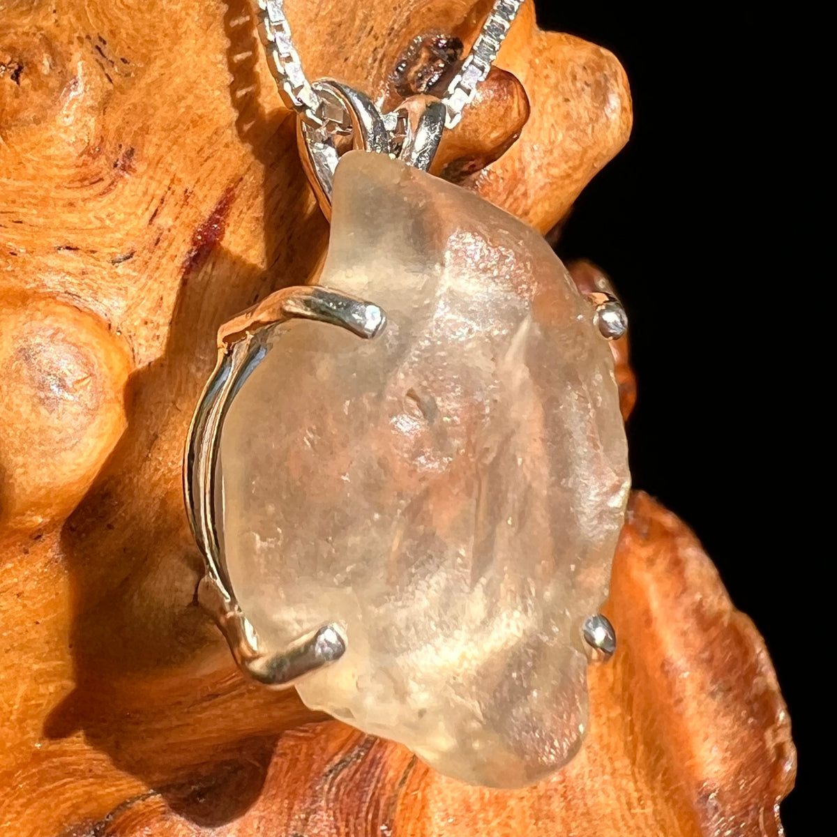 Libyan Desert Glass Pendant Sterling Silver #8389-Moldavite Life