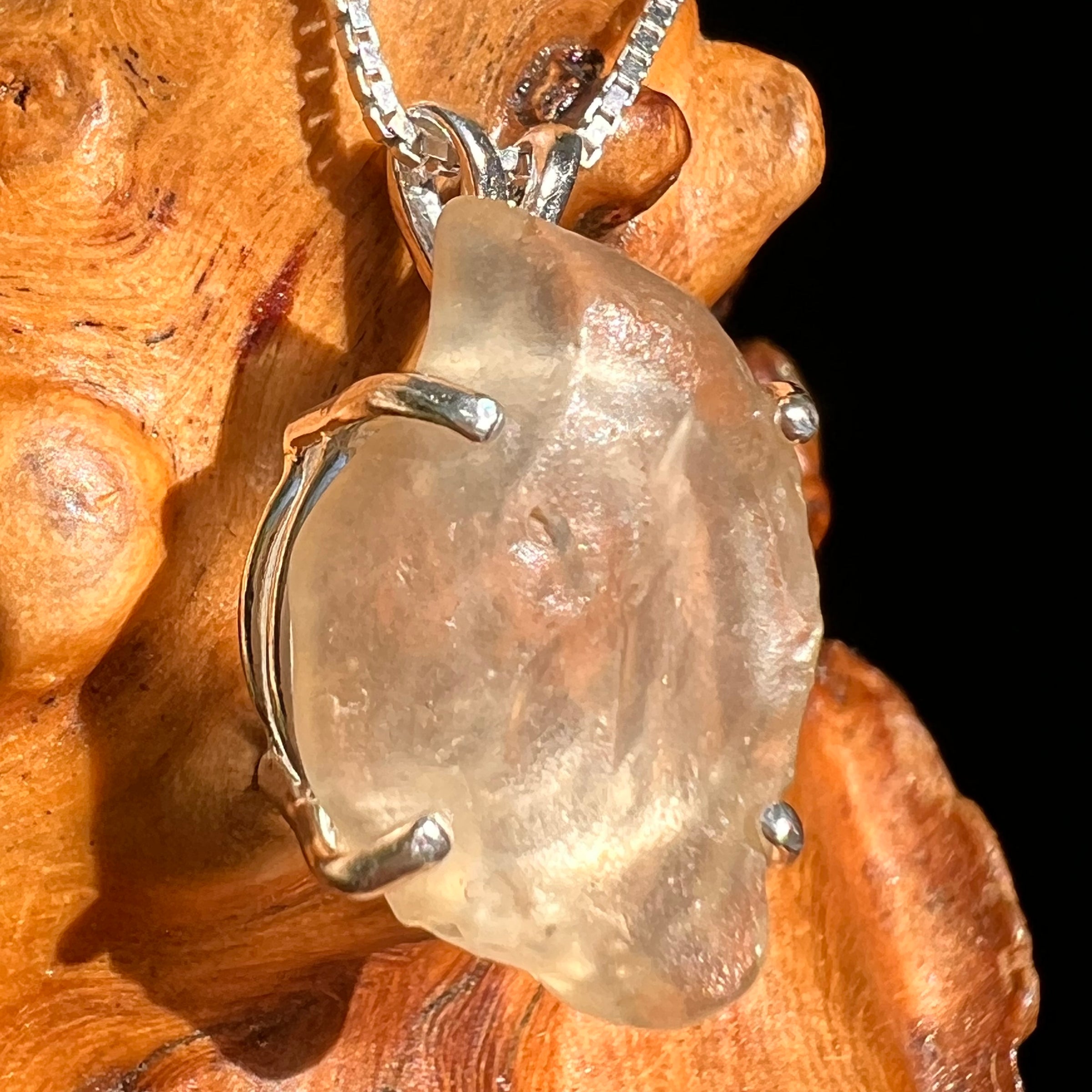 Libyan Desert Glass Pendant Sterling Silver #8389-Moldavite Life
