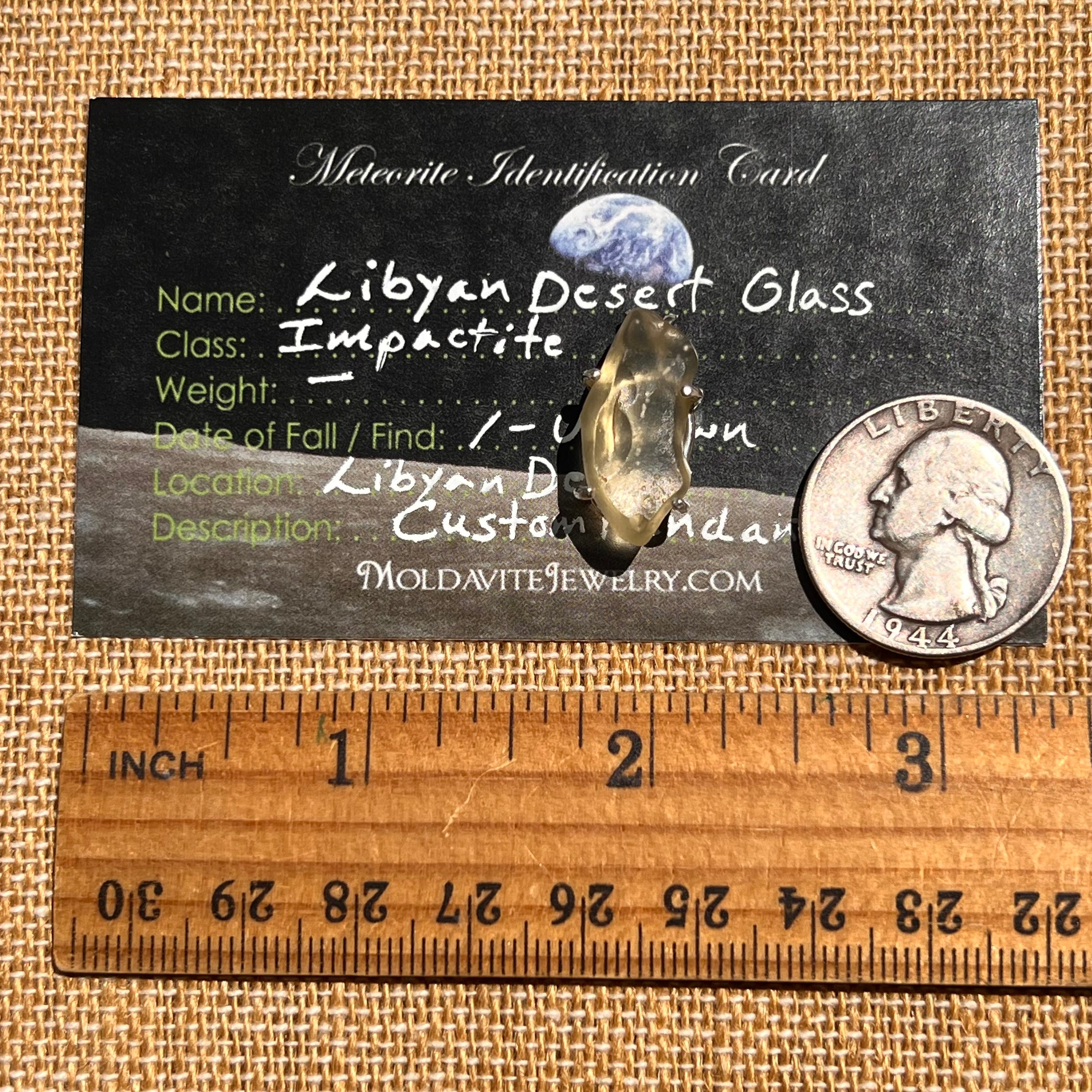 Libyan Desert Glass Pendant Sterling Silver Cristobalite #8383-Moldavite Life