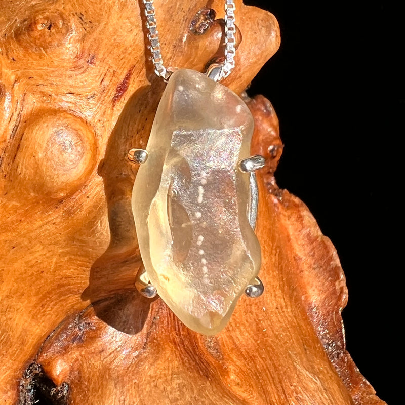 Libyan Desert Glass Pendant Sterling Silver Cristobalite #8383-Moldavite Life