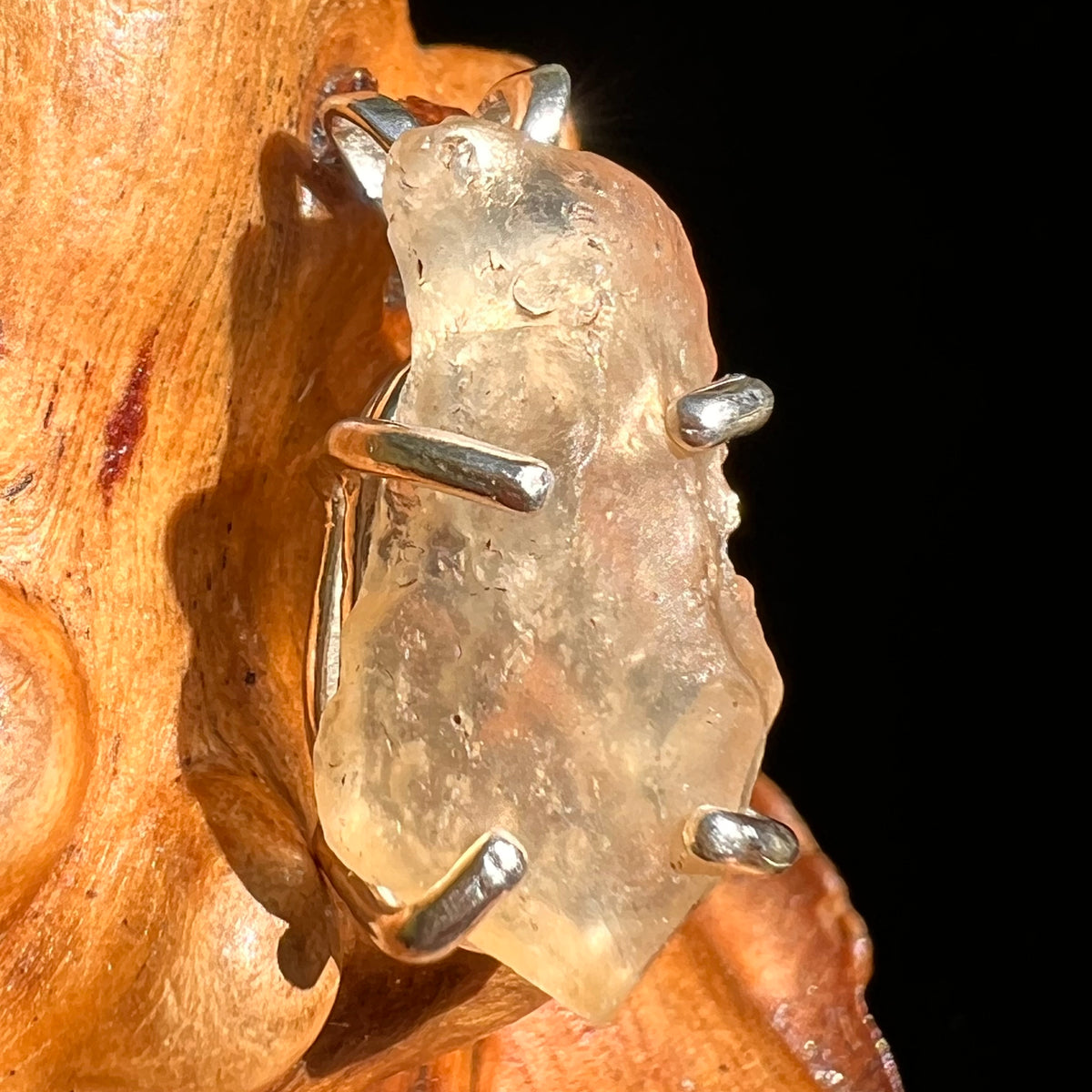 Libyan Desert Glass Pendant Sterling Silver Cristobalite #8385-Moldavite Life