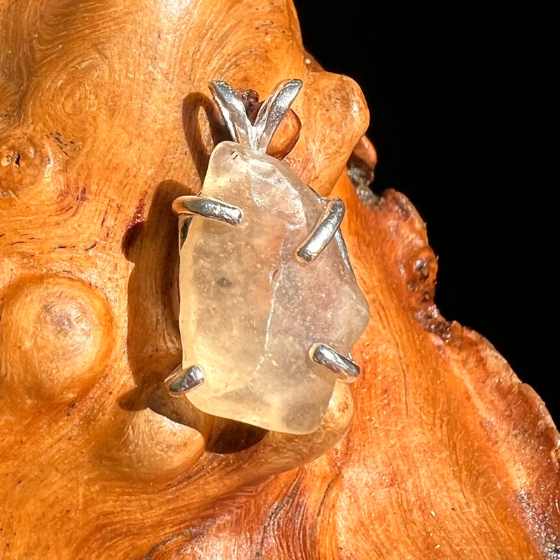 Libyan Desert Glass Pendant Sterling Silver Cristobalite #8386-Moldavite Life