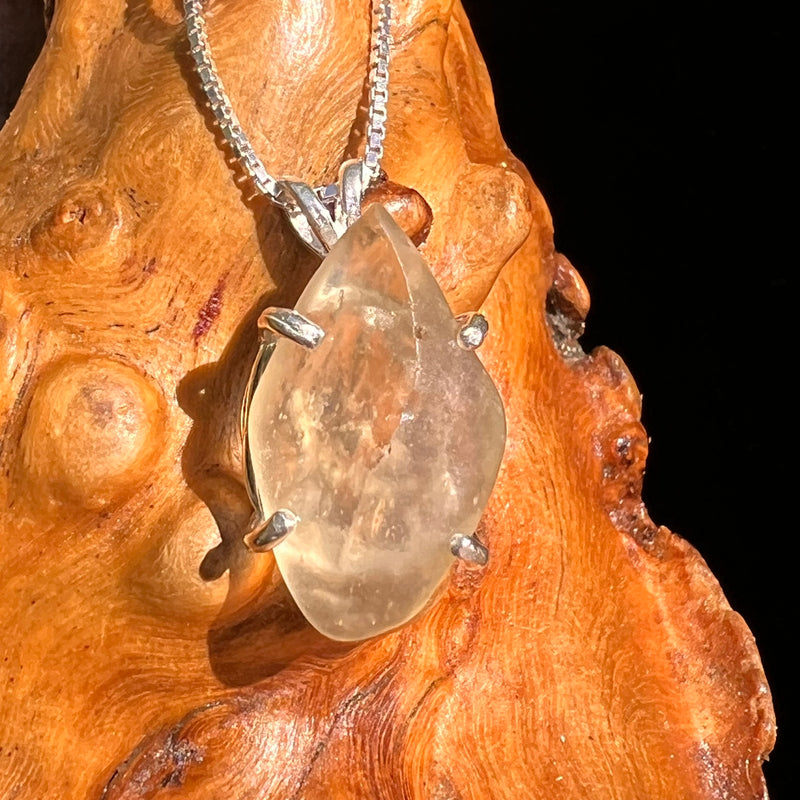 Libyan Desert Glass Pendant Sterling Silver Cristobalite #8387-Moldavite Life
