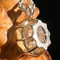 Libyan Desert Glass & Phenakite Pendant Sterling #8410-Moldavite Life