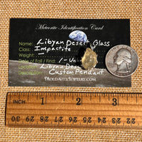 Libyan Desert Glass & Phenakite Pendant Sterling #8410-Moldavite Life