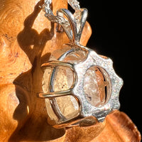 Libyan Desert Glass & Phenakite Pendant Sterling #8411-Moldavite Life