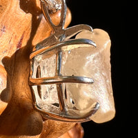 Libyan Desert Glass & Phenakite Pendant Sterling #8411-Moldavite Life