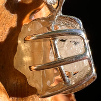 Libyan Desert Glass & Phenakite Pendant Sterling #8413-Moldavite Life