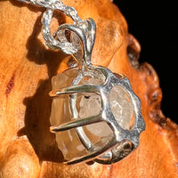 Libyan Desert Glass & Phenakite Pendant Sterling #8413-Moldavite Life
