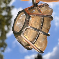 Libyan Desert Glass & Phenakite Pendant Sterling #8920-Moldavite Life