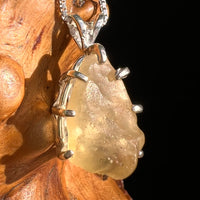 Libyan Desert Glass & Phenakite Pendant Sterling #8921-Moldavite Life