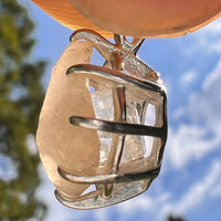 Libyan Desert Glass & Phenakite Pendant Sterling #8922-Moldavite Life
