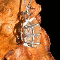 Libyan Desert Glass & Phenakite Pendant Sterling #8922-Moldavite Life