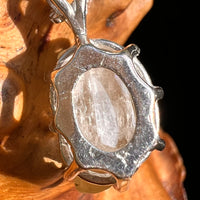 Libyan Desert Glass & Phenakite Pendant Sterling #8923-Moldavite Life