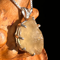 Libyan Desert Glass & Phenakite Pendant Sterling #8923-Moldavite Life