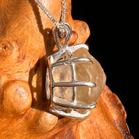 Libyan Desert Glass & Phenakite Pendant Sterling #8923-Moldavite Life