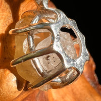 Libyan Desert Glass & Phenakite Pendant Sterling #8924-Moldavite Life
