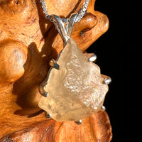 Libyan Desert Glass & Phenakite Pendant Sterling #8925-Moldavite Life