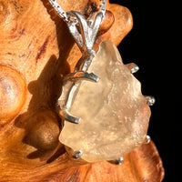 Libyan Desert Glass & Phenakite Pendant Sterling #8925-Moldavite Life