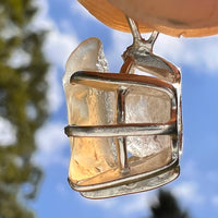 Libyan Desert Glass & Phenakite Pendant Sterling #8925-Moldavite Life
