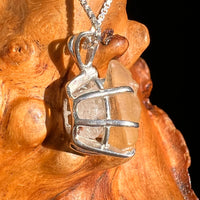 Libyan Desert Glass & Phenakite Pendant Sterling #8925-Moldavite Life