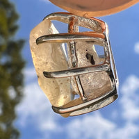 Libyan Desert Glass & Phenakite Pendant Sterling #8926-Moldavite Life