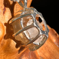 Libyan Desert Glass & Phenakite Pendant Sterling #8927-Moldavite Life