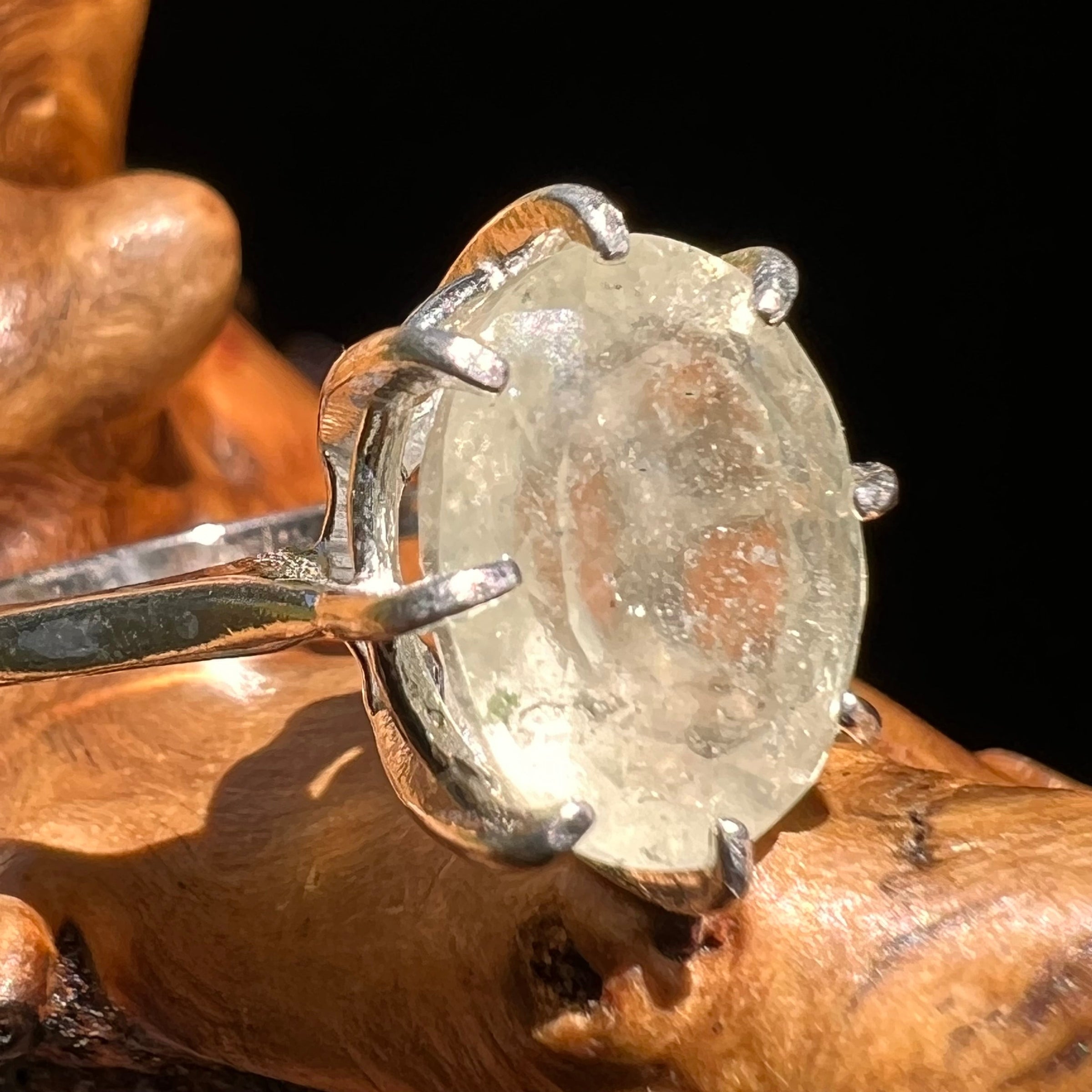 Libyan Desert Glass Ring Sterling Silver Size 6.5 #5187-Moldavite Life