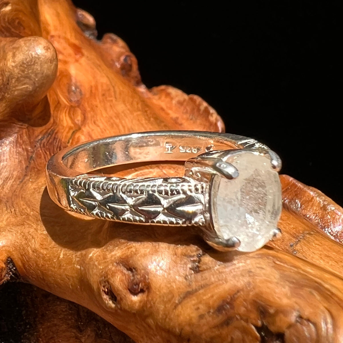 Libyan Desert Glass Ring Sterling Silver Size 6.5 #5191-Moldavite Life