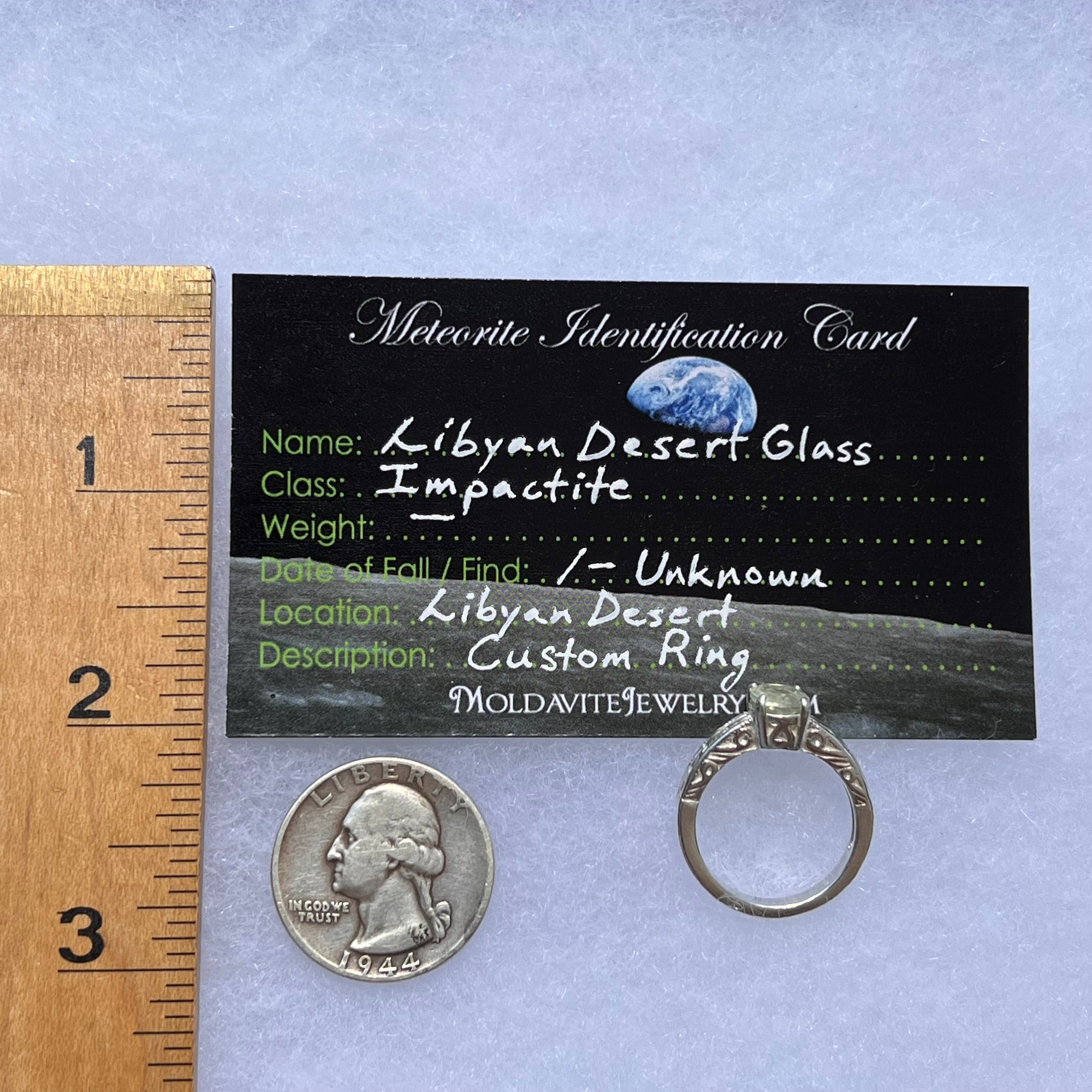 Libyan Desert Glass Ring Sterling Silver Size 6.75 #5193-Moldavite Life