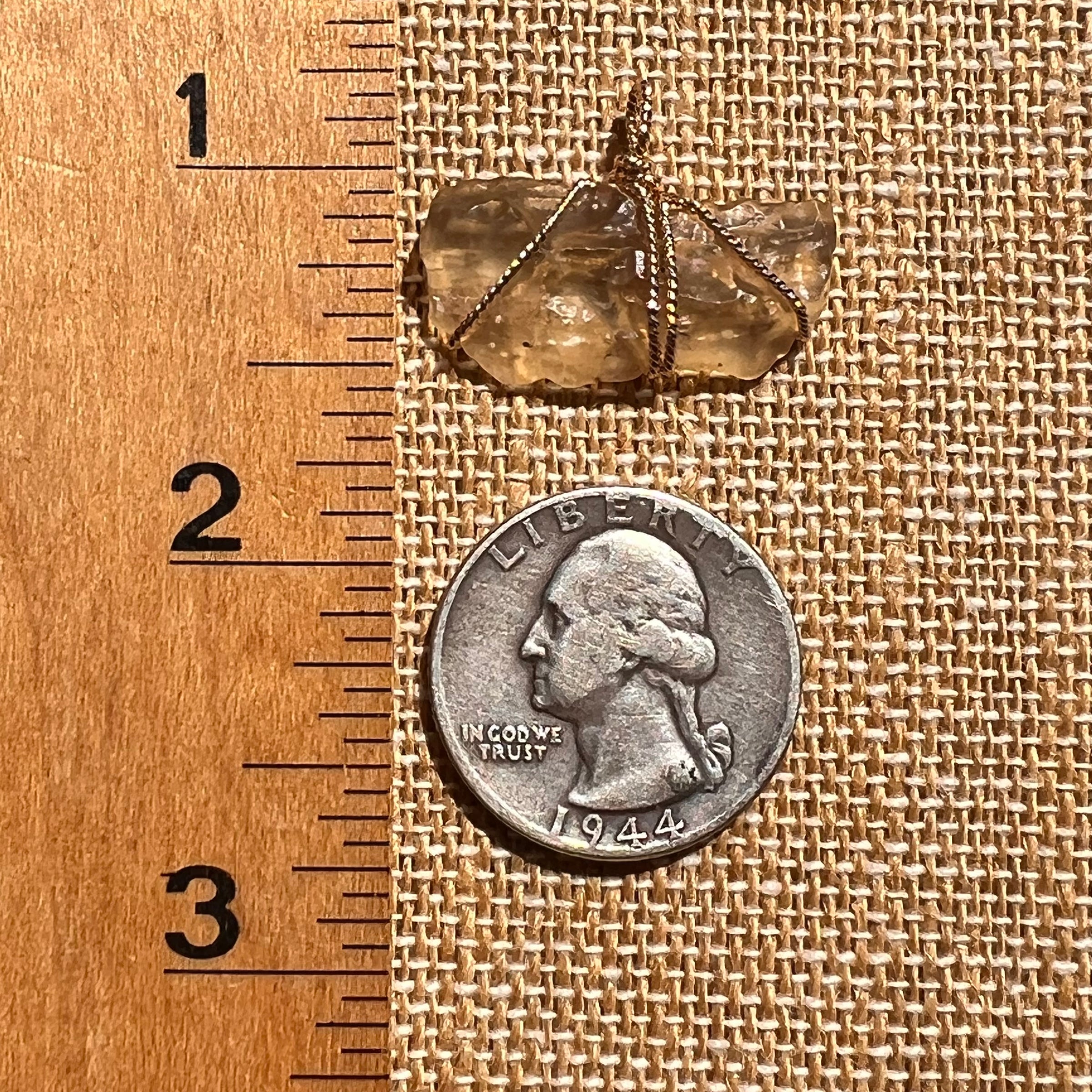 Libyan Desert Glass Wire Wrapped Pendant 14k GF #8300-Moldavite Life