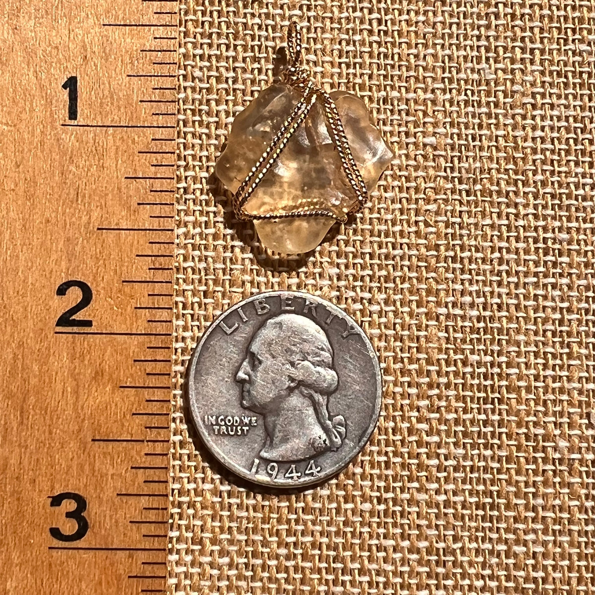 Libyan Desert Glass Wire Wrapped Pendant 14k GF #8301-Moldavite Life