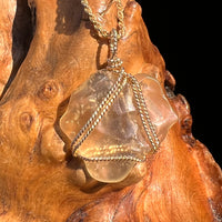 Libyan Desert Glass Wire Wrapped Pendant 14k GF #8301-Moldavite Life
