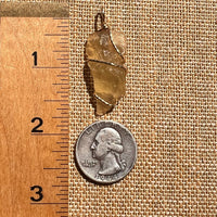 Libyan Desert Glass Wire Wrapped Pendant 14k GF #8303-Moldavite Life