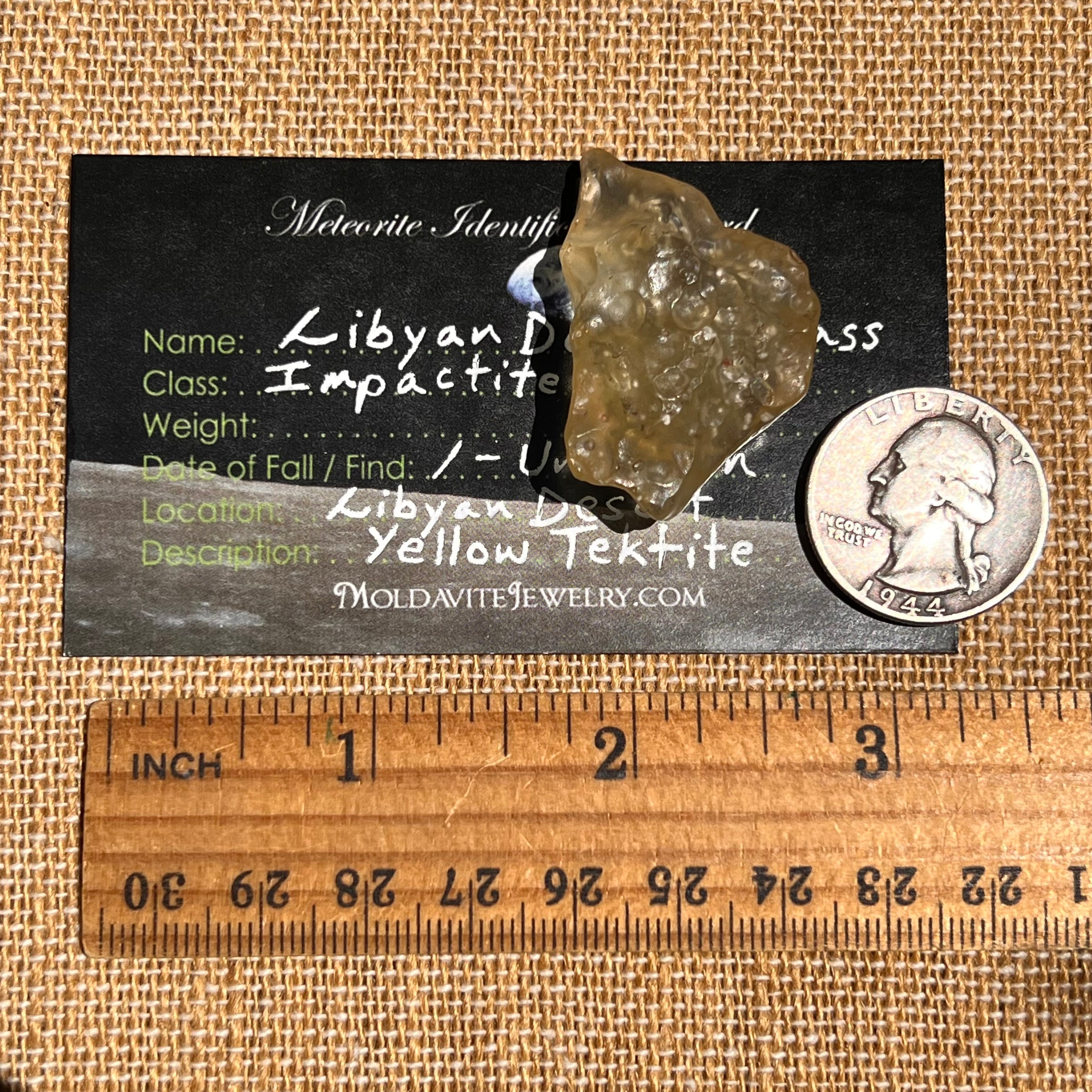 Libyan Desert Glass w/ Cristobalite 11 grams #521-Moldavite Life