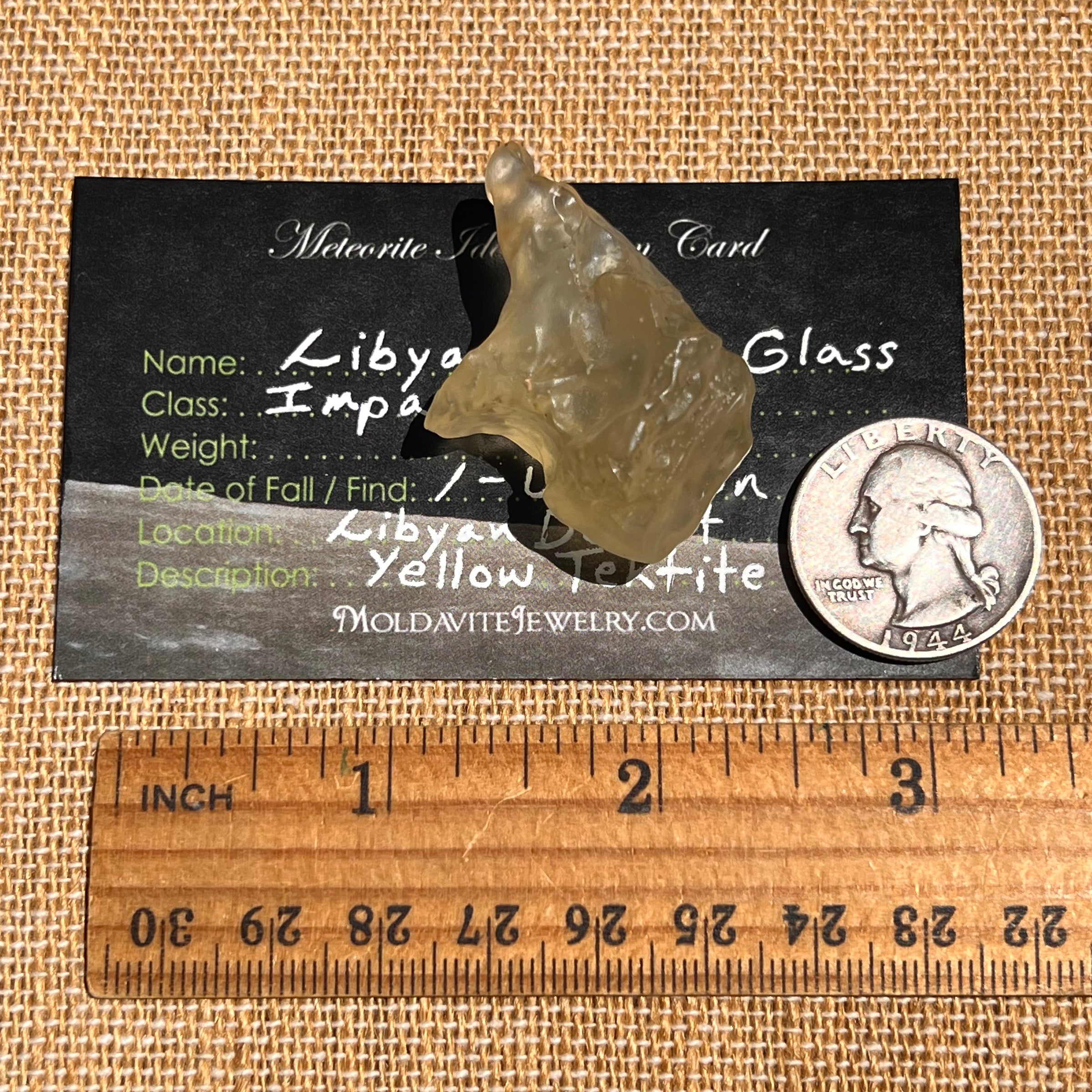Libyan Desert Glass w/ Cristobalite 17.6 grams #515-Moldavite Life