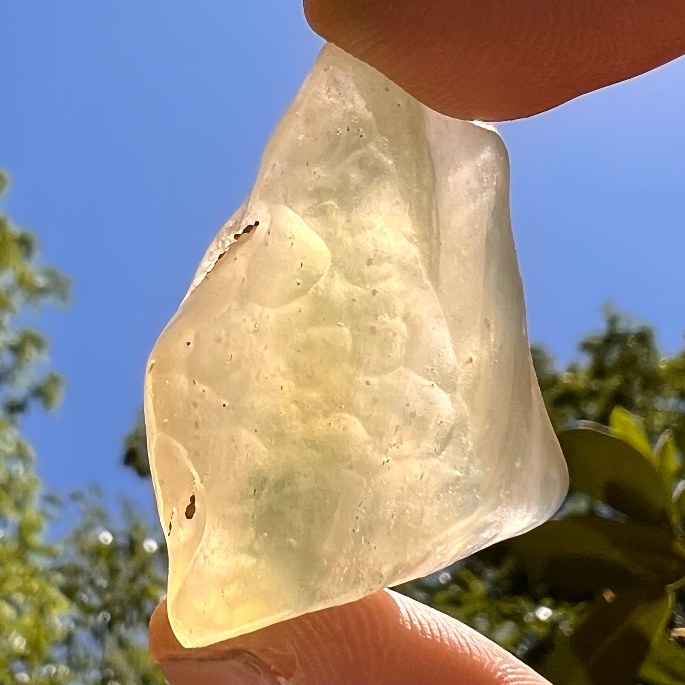 Libyan Desert Glass w/ Cristobalite 17.7 grams #510-Moldavite Life