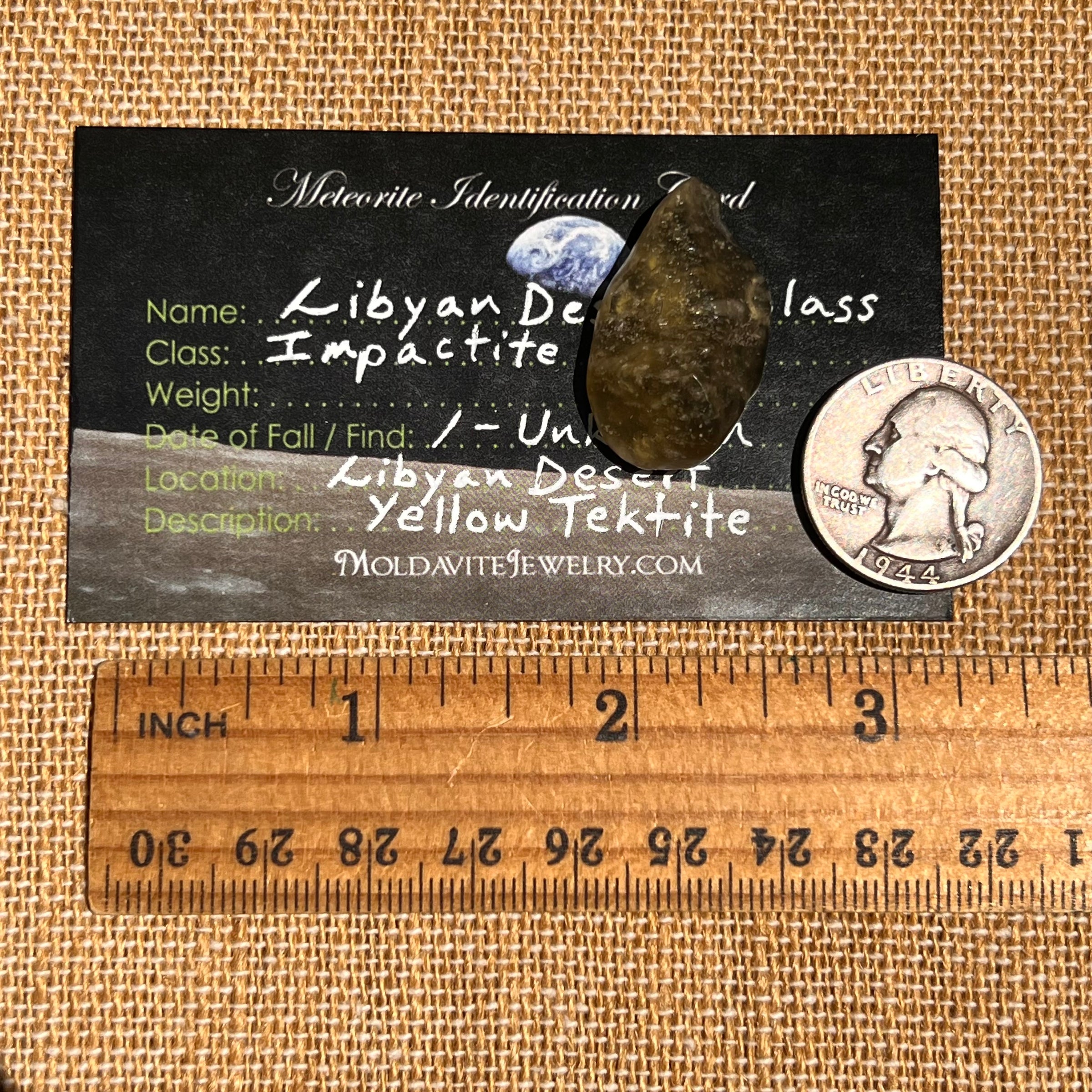 Libyan Desert Glass w/ Cristobalite 5.6 grams #524-Moldavite Life