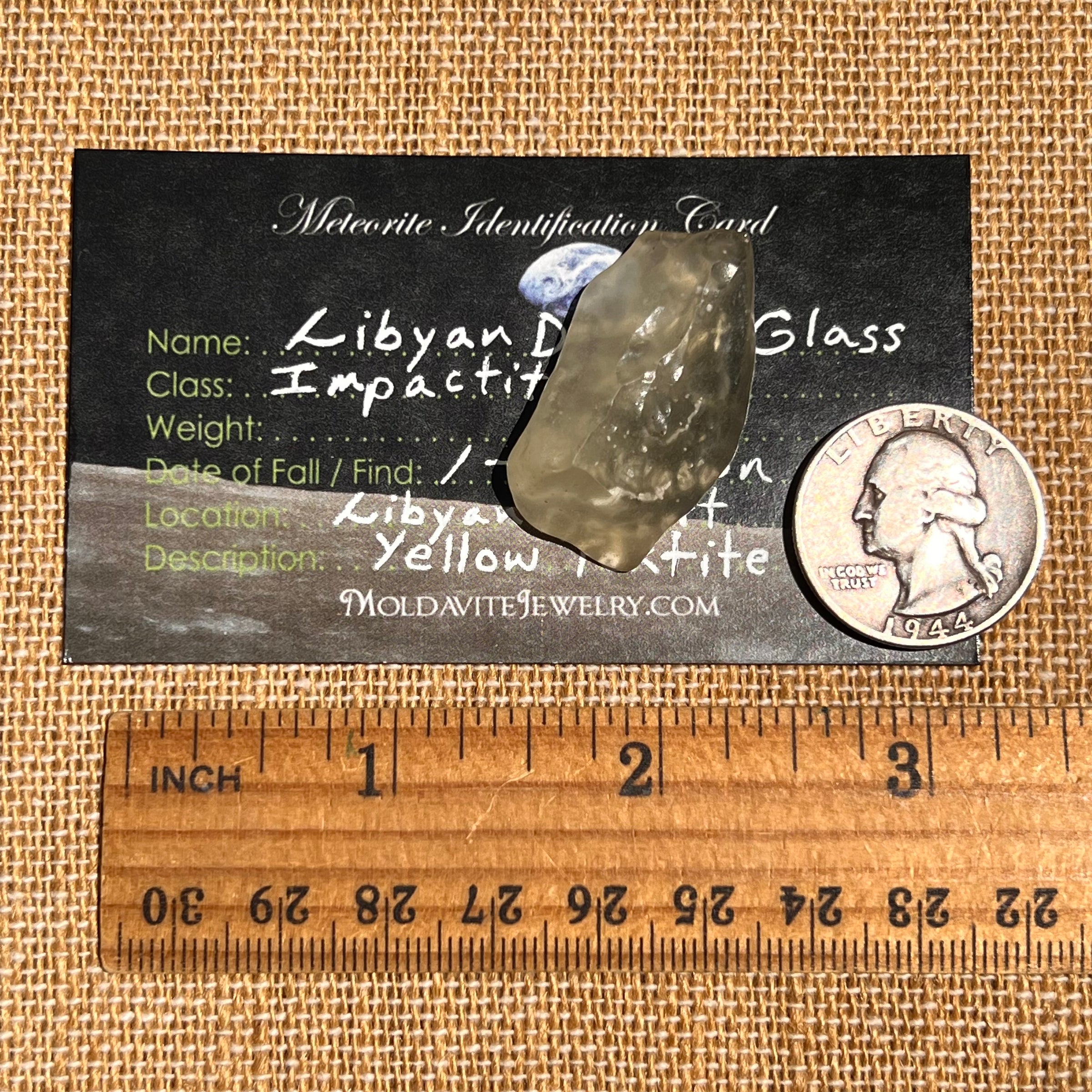 Libyan Desert Glass w/ Cristobalite 7 grams #517-Moldavite Life